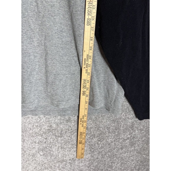 Old Navy Long Sleeve Waffle Knit SPELLOUT Raglan Shirt Mens Size XL Gray Black - Picture 7 of 7